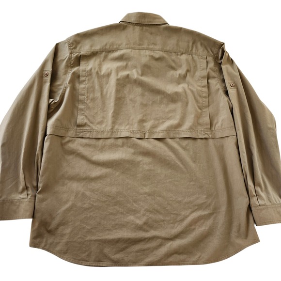 Carhartt Force Relaxed Fit Shirt Tan Brown Button Up Long Sleeve Men's 2XL - Picture 2 of 6